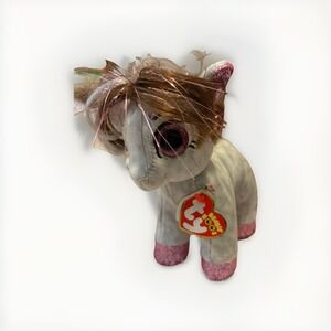 Ty 2019 CINNAMON Grey/Pink Sparkle Horse Beanie Boo - 6" NEW